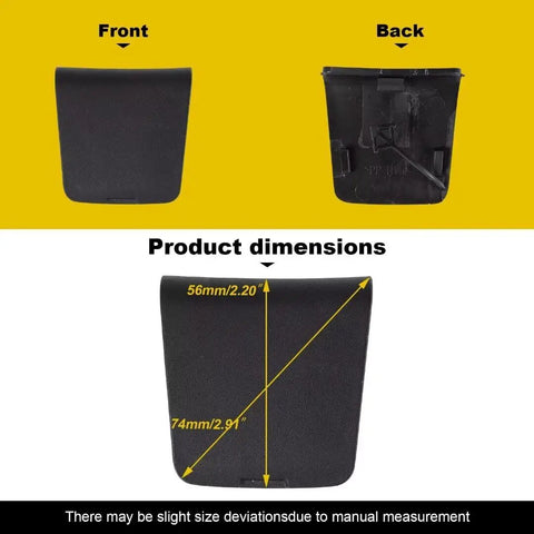 Rear Tow Hook Cover For Dodge Ram 1500 DT New Body Style Right Passenger Side Towing Eye Cap Bumper Replacement 68299112AC Front and Back View, Product Dimensions