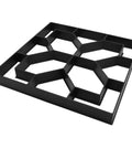 Concrete Stepping Stone Mold Reusable 40x40cm for DIY paving, black ABS, visible hexagonal pattern for garden walkways, easy release