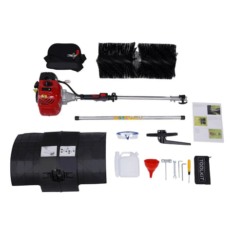 Hand Push Seeder With Equidistant Nozzles For Quantitative Sowing components and tools displayed on a white background