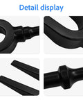 Pneumatic Ball Joint Separator Fork Set 17mm And 24mm For Air Hammer Auto Shop Pickle Forks With 15/16 And 11/16 Inch Sizes Heavy Duty Vehicle Tie Rod And Ball Joint Tool For Stubborn Joints And DIY Shop Projects At Home black steel fork tips and shaft close-up