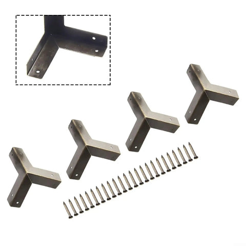 Antique Bronze Corner Protectors For Jewelry Boxes And Wooden Chests, 33mm Zinc Alloy Hardware With Nails, Retro Box Edge Guards