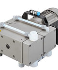 Heavy Duty PTFE Dry Vacuum Pump With Straight Up 115V Single Phase Motor Pushing A Hella Powerful 65 LPM Airflow And Tight 1.5 Torr Suction for lab work