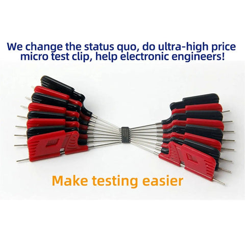 Ultra Small IC Clip Test Probe For SOIC TSSOP TSOP SSOP MSOP PLCC QFP TQFP LQFP And SMD Chips red and black clips