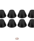 Eight black Speaker Isolation Feet 8 Pack 1.5 Inch Rubber Pads Non-Adhesive Anti-Vibration Bumpers on white background.