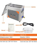Hualuck 6L Digital Ultrasonic Cleaner With Heat And Timer, Stainless Steel Tank, control panel and accessories displayed.