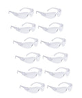 Smoke Safety Glasses With Polycarbonate Lenses, 12 Pairs Per Box, Tough Impact Resistant Eyewear, ANSI Z87 Plus Certified UV Protection.