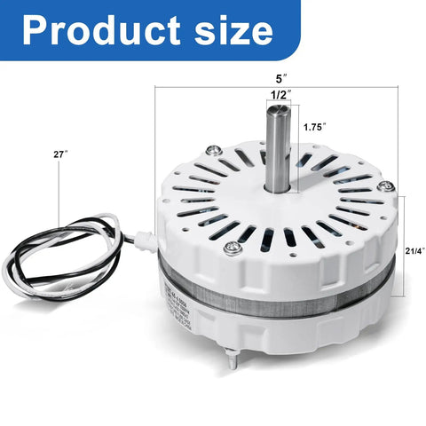 Universal Attic Ventilation Fan Motor Replacement Fits Lomanco 2000 And 1800 Series dimensions shown