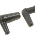 Angled front view of Dorman 47431 four-piece black soft elbow vacuum tubing connector set, 90-degree elbows.