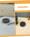 Super Tough Nylon Polishing Wheel Discs With 10 Mm Hole Set Of Six for metal grinding, buffing, and sanding, shown on workbench.