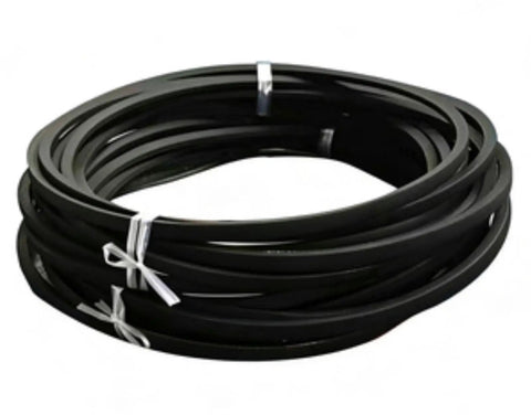 3V Series V Belt Pack For Small Machinery 3V240 To 3V410 Range Includes 3V300 Top Notch Heavy Duty Drive Belt For Home Shop With Smooth Power Transfer Flexible Durable Easy Install Built To Last For Belt Driven Tools. black V belt pack coiled and tied