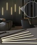 Black LED Recessed Lighting Kit Dope Six Pack Sixteen Inch 3000K Dimmable Warm White Lights For Wood Slat Wall Panels