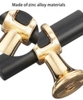 Close-up of 10 Piece Black Zinc Alloy Cabinet Handles And Drawer Pulls For Wardrobe Dresser And Furniture Replacement Hardware