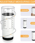 Adjustable Measuring Cup Set With 2 Cup Plastic Cups And 5 Stainless Steel Spoons For Precise Cooking And Baking No Fuss Kitchen Kit Built Like A Pro With Dual Material Design And Easy Pour, clear 2-cup adjustable measuring cup
