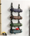 Heavy Duty Adjustable Wall Storage Straps For Garage Organization Rock Solid Wall Mount System showcasing various rolled tools mounted securely.