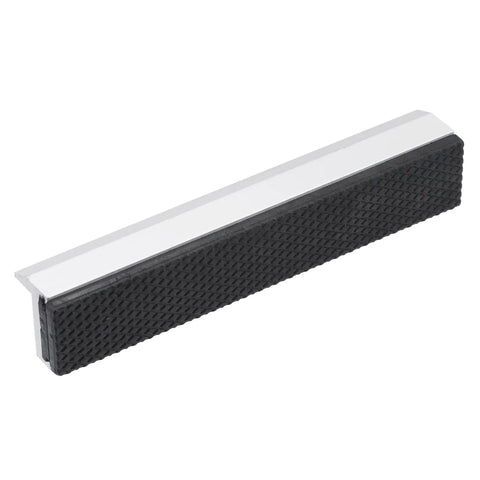 Aluminum Jaw With Rubber Pad For Woodworking And Workbench Vise Protection, diamond pattern anti-slip pad visible