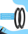 26 Inch Cruiser Bike Tire Replacement Set With Two Tubes And Levers, White Sidewall Folding Tires 26x2.125 Inches, inner tubes displayed