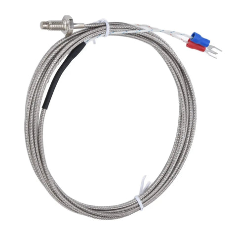Heavy Duty K Type Screw Probe Thermocouple Temperature Sensor With Reinforced Shielded Cable for heat tracking, featuring two-meter cable.