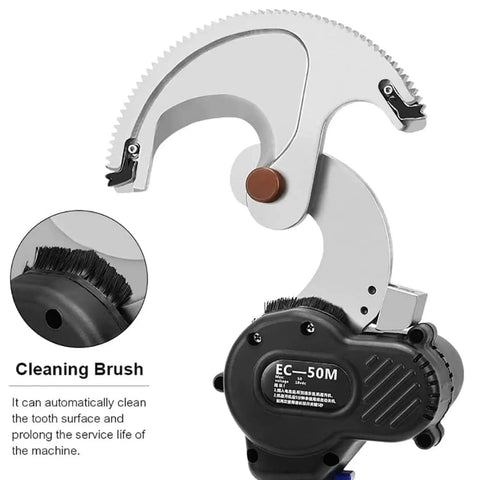Heavy Duty Cordless Electric Hydraulic Cable Cutter And Crimping Tool For Copper Aluminum Wires Up To 50 Mm Capacity with cleaning brush.