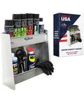Compact Aluminum Storage Cabinet for Garage and Trailer Enclosed Organizer Holds Six Oil Quarts and Six Aerosol Cans Rugged USA Made