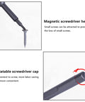 Pro 63 In 1 Precision Screwdriver Set With Torx Phillips Bits and Magnetic Hex Drivers For Rock Solid Phone Laptop Watch Camera Repair Kit In Sleek Black Aluminum Case magnetic tip and rotating cap