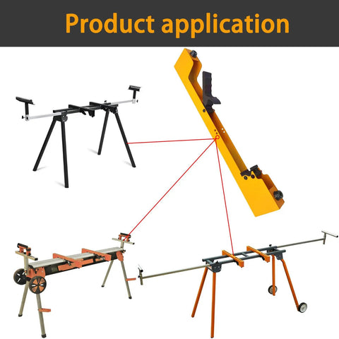 2 Pack Miter Saw Mounting Brackets For DMS01A DMS03A And PM7002 Stand image displaying application on saw stands