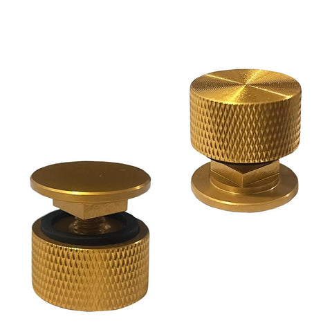 Heavy Duty Welding Hood Helmet Fasteners For 100 Series Flip Hood And Fiber Metal Headgear Water Ripple Pattern Screws Aluminum Gold Finish