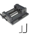 Heavy Duty Six Inch Iron Cast Drill Press Vise Featuring Precision Guide Rods And Rock Solid Hardened Steel Jaws for secure material clamping.