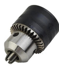 High Quality Rock Solid One Half Inch Drill Chuck With Secure Morse Taper Two Mounting Comes With Key For Precise Metal Or Wood Drilling On Lathe Tailstock Built For Serious Shop And Garage Use Making Your Work Simple And Fast To Handle, steel drill chuck with key