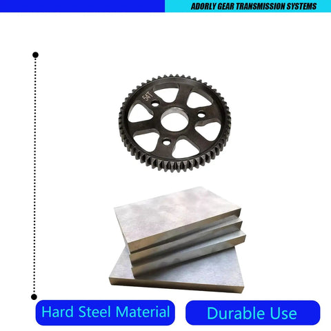54T Hard Steel Spur Main Gear For One Tenth Scale RC Slash Stampede Rustler E Revo Jato Rally T Maxx Four By Four And Two Wheel Drive Upgraded CNC Machined Precision Gear Replacement with steel blocks