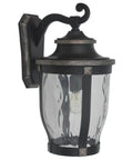 Dope Bronze Outdoor Wall Lantern With Gold Highlights, Clear Hammered Glass, 1 Light Exterior Wall Mount Sconce, Weather Resistant And Stylish