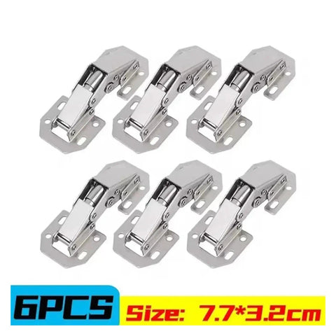90 Degree No Drilling Cabinet Hinge Set In Silver Stainless Steel For Quick Mess Free Install On Kitchen Cabinets And Cupboards Six Pack Easy 90 Degree Opening And Strong Hold For Your Furniture Renovation