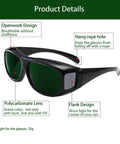 Laser Safety Glasses With Green Absorption Lens For Engravers And Cutters 5 Pack Black Frames Pro Grade Eye Protection
