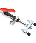 Heavy Duty Push Pull Toggle Clamp With 450kg Clamping Force And 38mm Stroke In High Carbon Steel Built To Last Quick Install Elbow Joint Design Perfect For Welding Fabrication Jigs And Workbench Fixtures, red-handled clamp