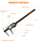 Rechargeable Digital Caliper 0 To 8 Inch With Large LCD Screen Inch Millimeter Fraction Readouts Stainless Steel Body details