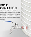 Simple installation of 304 stainless steel ball valve bulkhead on brewing barrel.