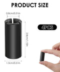 Hella Solid Four Pack Black Router Collet Reduction Sleeves, 1/2 To 1/4 Inch Chuck Converters Crafted From Tough Carbon Steel, size comparison showing 2.8cm length.