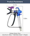 Professional Grade Airless Paint Sprayer Delivering Badass 3600 Psi Output Through A Reversible 517 Nozzle, aluminum and plastic spray gun.