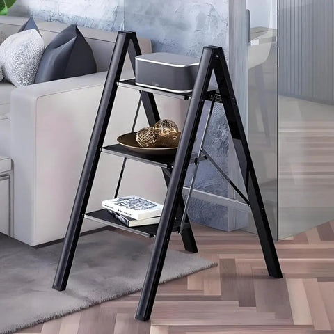 Smooth Operator Electric Attic Ladder With Remote Control And Heavy Duty Handrail Adjustable Telescopic Fold Down Hatch in living room.