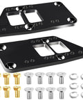 Heavy Duty LS Swap Motor Mounts Adapter Plates For Small Block Chevy To Gen 4 Engine Conversion, black CNC machined aluminum, hardware included.