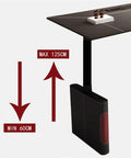 Zero Hassle Electric Standing Desk With Super Smooth One Touch Height Adjustment showing minimum 60cm and maximum 125cm height settings.