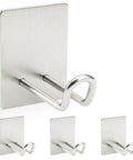 Super Strong Adhesive Hooks With Extended Stainless Steel Bar For Heavy Duty Wall Mount showing rustproof hooks for tight towel storage.