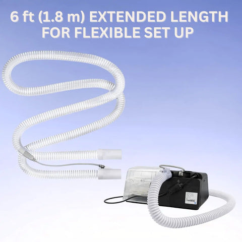 Corrugated Flexible Air Tubing For Luna G3 Devices with extended length and quick-connect ends, shown with condensation-resistant hose setup