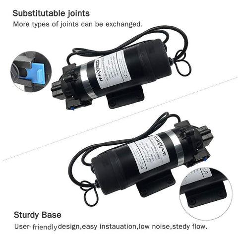 110V High Pressure Diaphragm Water Pump Self Priming 160 PSI 5 LPM 80 GPH Sprayer For Home Misting RV Caravan Boat Marine Use Easy Install Quiet Operation Rugged Build For Outdoor Water Systems