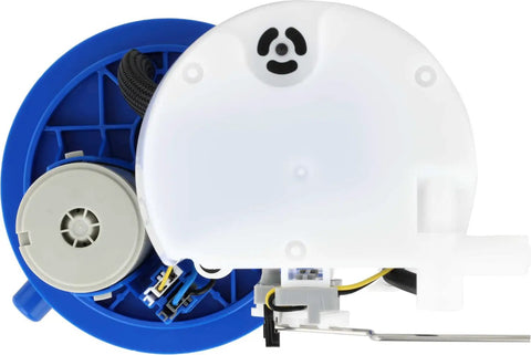 OE Level Fuel Pump Module Assembly With Precision Float Gauge For Plug And Play Installation, blue plastic body, wiring harness.