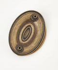 Antique bronze oval retro brass drop swing furniture drawer pull with screws, part of a set of Six Pcs for dressers, cabinets, nightstands.