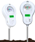Six In One Soil Test Kit With Moisture Meter PH Meter Fertility Sunlight Intensity And Temperature LCD Hygrometer shown in soil