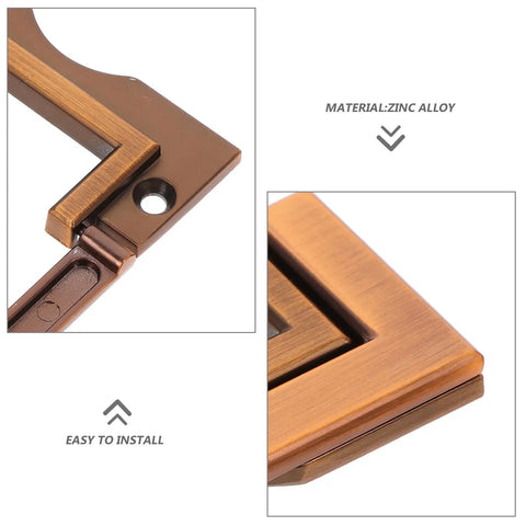 Close-up of Hidden Drawer Pull Handles In Zinc Alloy Antique Brass, highlighting discreet design and material detail.