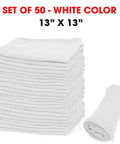 Pack Of 50 Reusable Cotton Rags For Home Garage And Car Detailing Durable Soft 13 By 13 Inch White Towels That Wash Easy