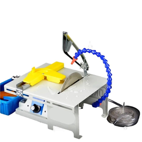 Jade Carving Machine Bench Grinder Polisher Cutting Tool Electric Stone Workbench with a 150mm blade for gemstone tasks.