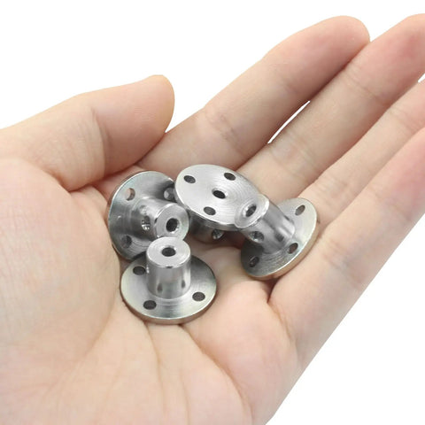 4 Pack 3mm Rigid Flange Shaft Couplings Made From Durable 45 Steel For Model Shafts And DIY Projects Easy Fit Rock Solid Strength For Robotics Miniatures And Hobby Upgrades, hand-held
